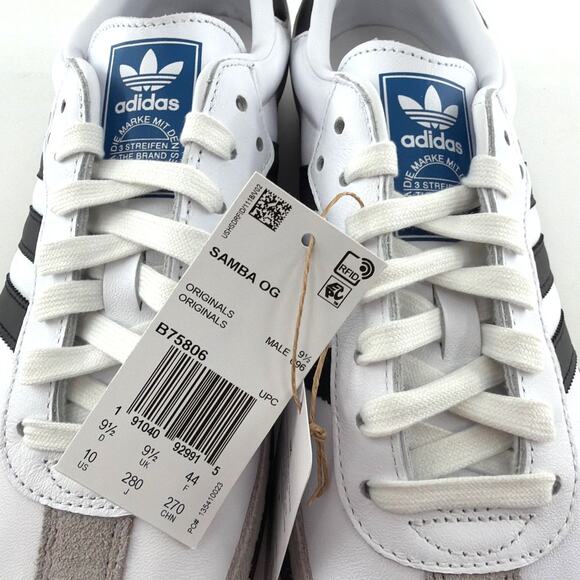 Adidas Men's Cloud White Core Black Gum Samba Original Shoes Size 10 - Picture 7 of 14